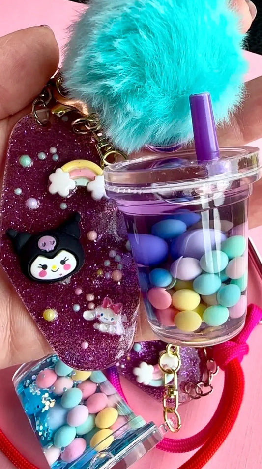 Porte-clés fait main hello kitty et ses amis Kuromi - Creative Paillettes