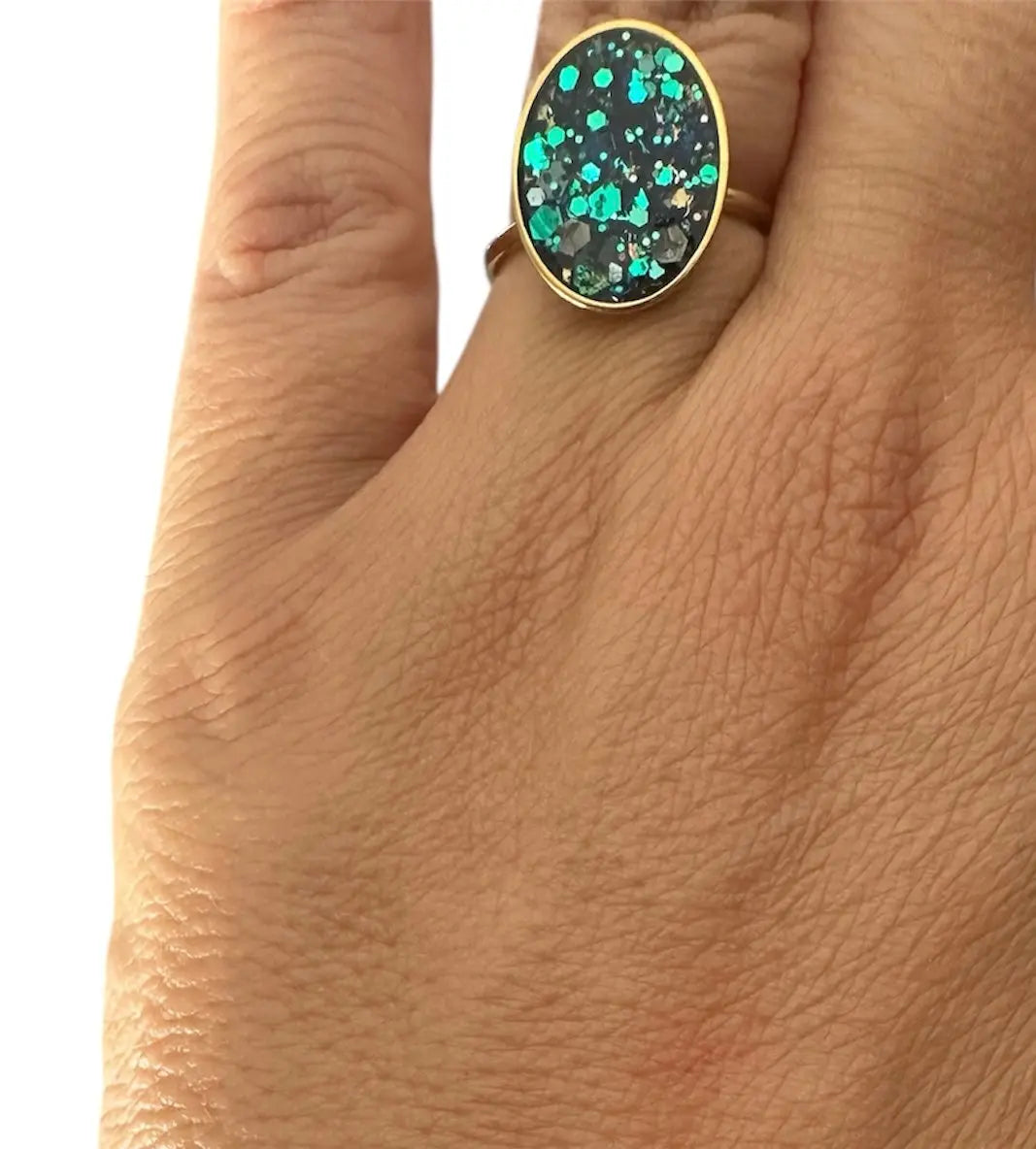 Bague ovale à paillettes Creative Paillettes