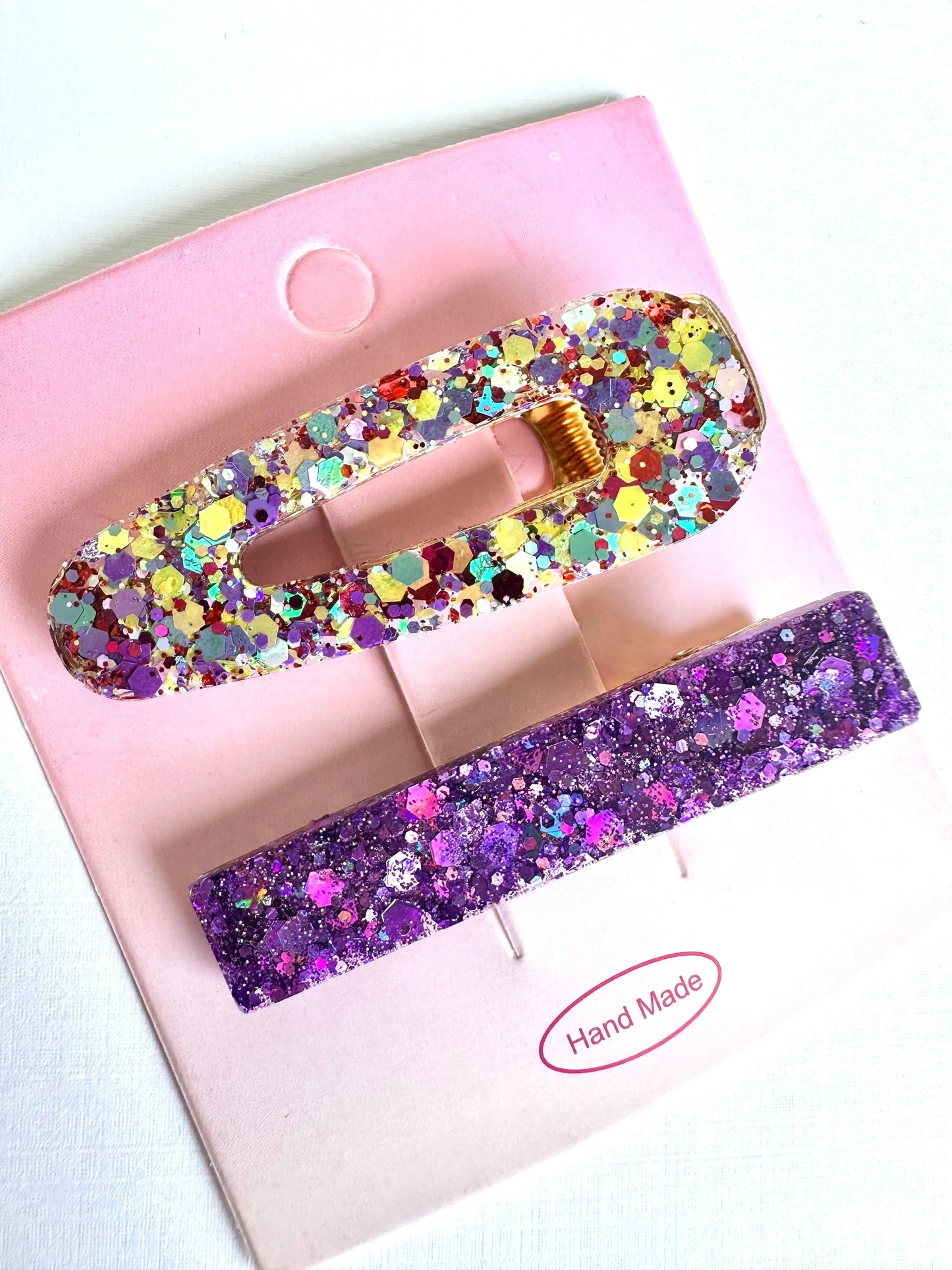 Barrettes en résine et paillettes Creative Paillettes