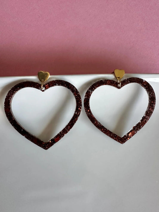 Boucles d’oreilles Coeur Creative Paillettes