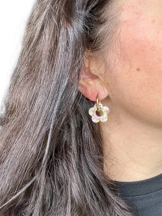 Boucles d'oreilles Fleur créole Lumifleur Creative Paillettes