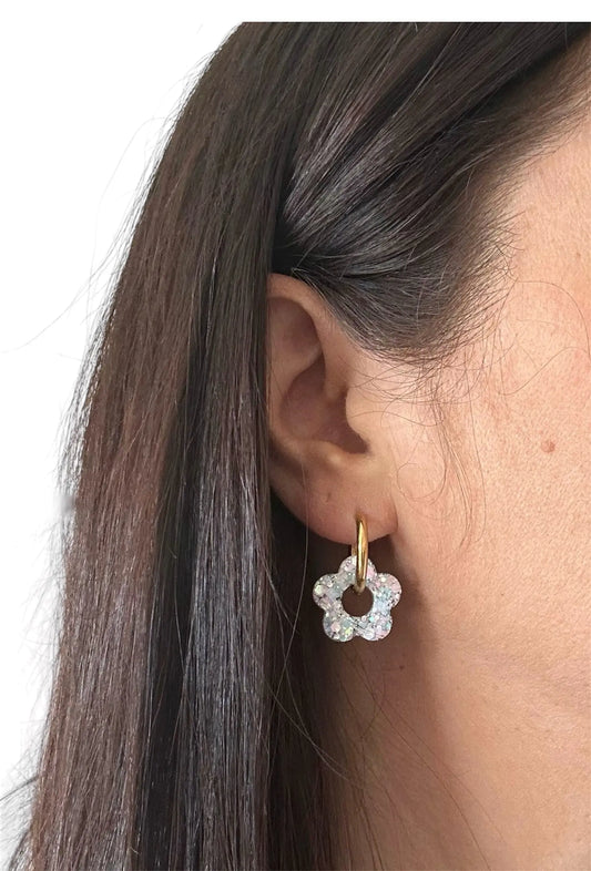 Boucles d’oreilles Fleur créole Rêve Pastel Creative Paillettes