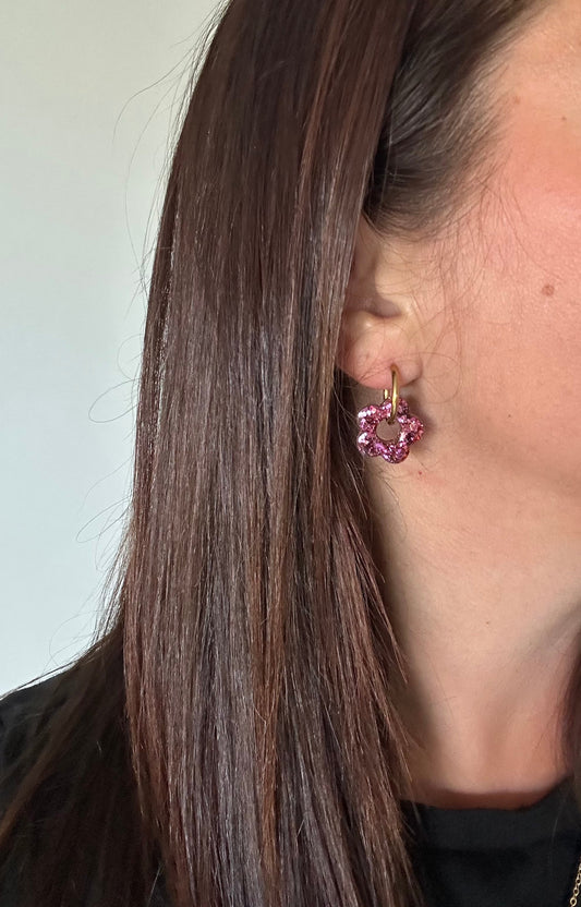 Boucles d’oreilles Fleur créole Bruna Creative Paillettes