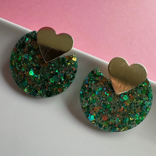 Boucles d’oreilles, coeur de lune Creative Paillettes