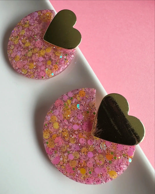 Boucles d’oreilles, coeur de lune Creative Paillettes