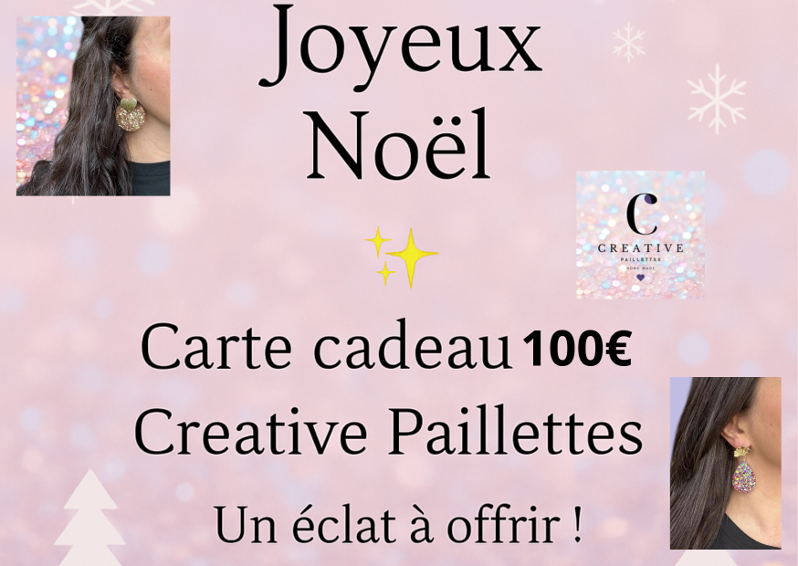 Carte cadeau Noël – Offrez un cadeau unique sur Creative Paillettes