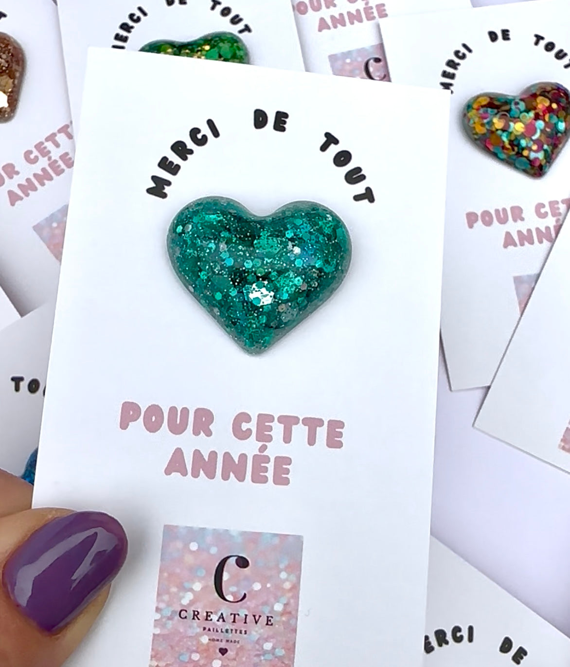 Pin’s coeur en résine Turquoise