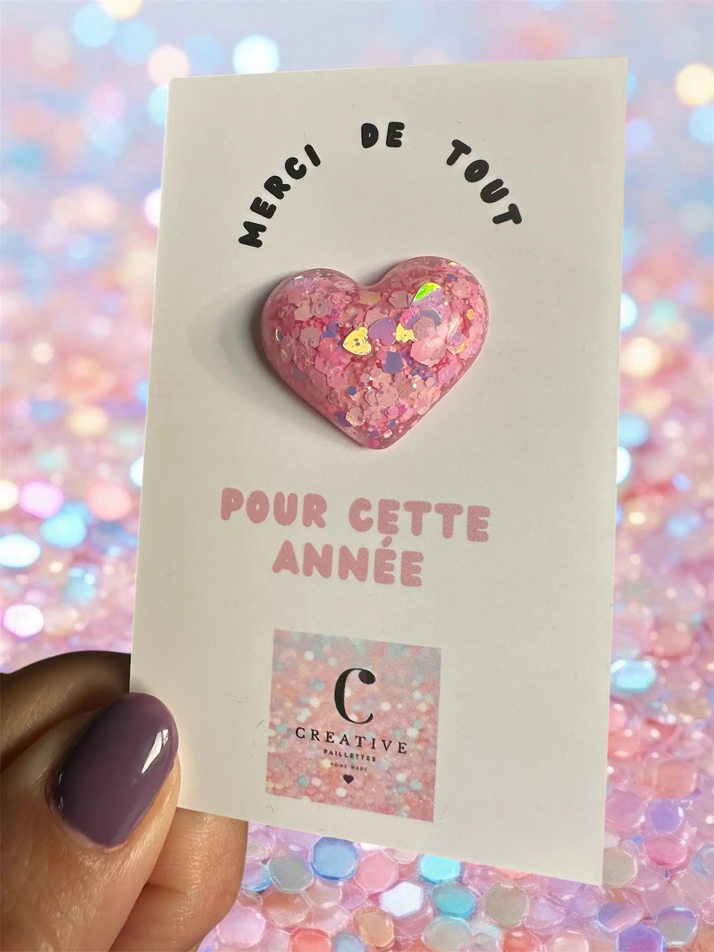 Pin’s cœur rose Creative Paillettes