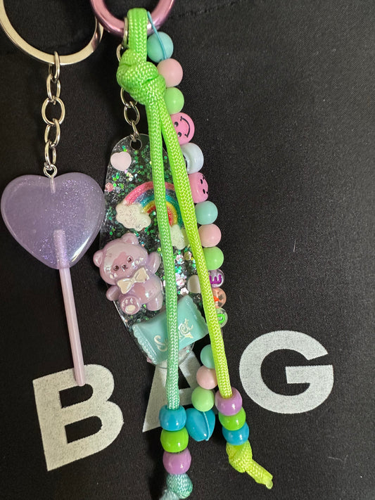 Porte-clés, ourson violet Creative Paillettes