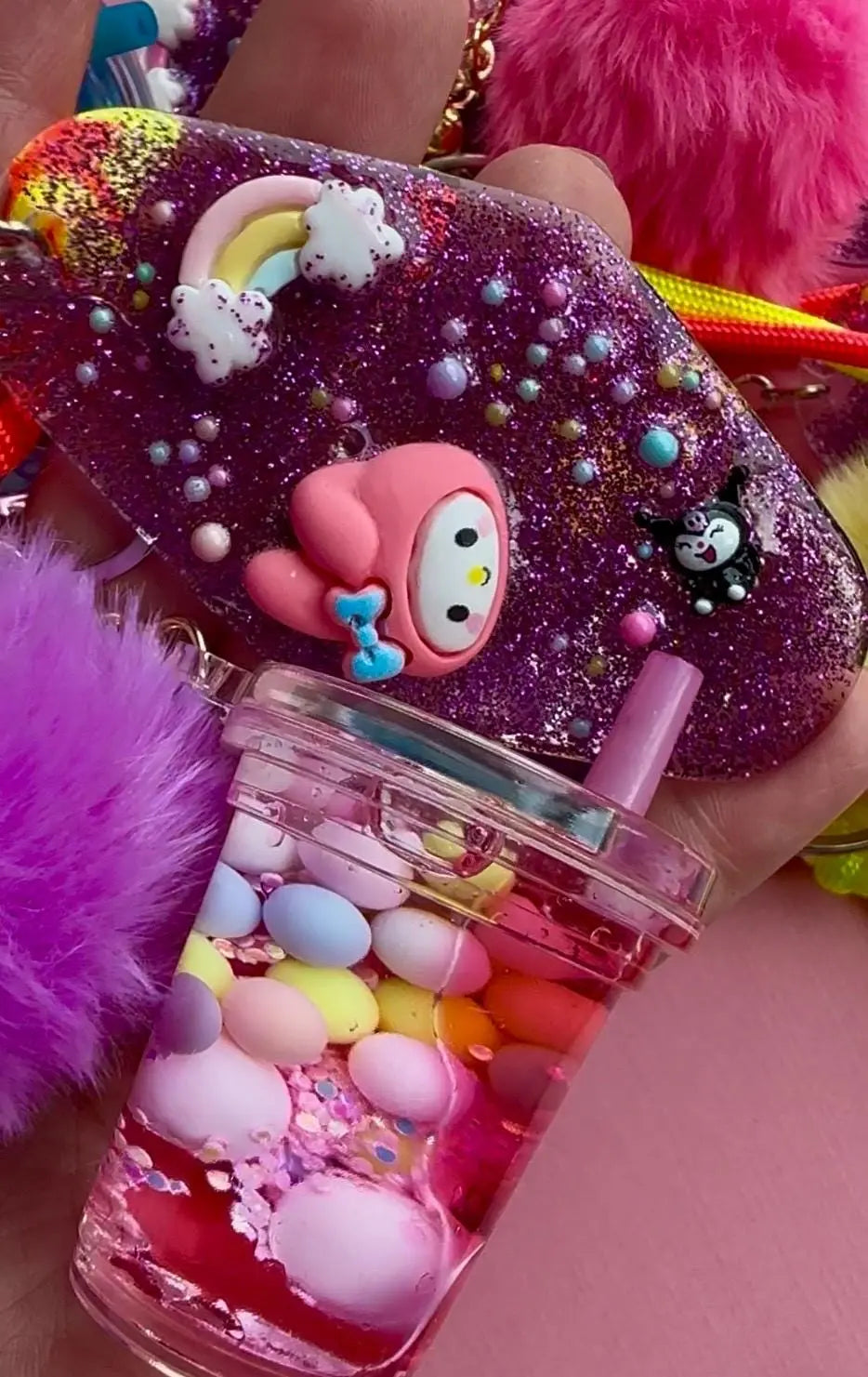Porte-clés fait main hello kitty et ses amis Kuromi - Creative Paillettes