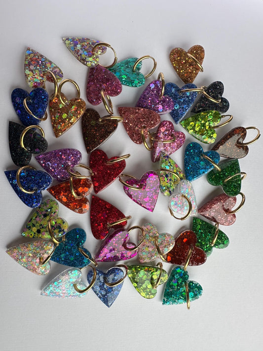 Boucles d'oreille créole coeur pailleté