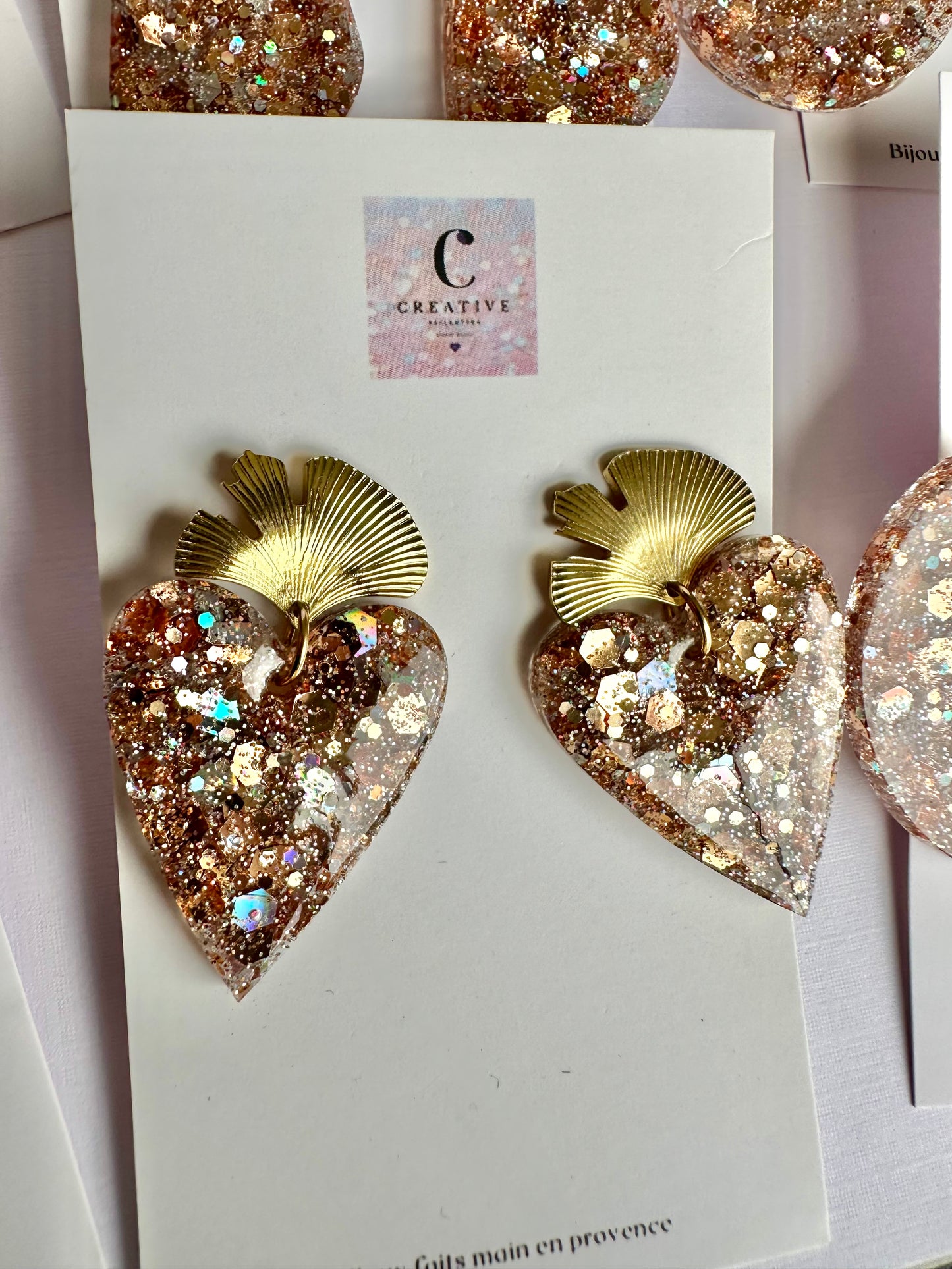 Boucles d'Oreilles Éclat de Fête Champagne