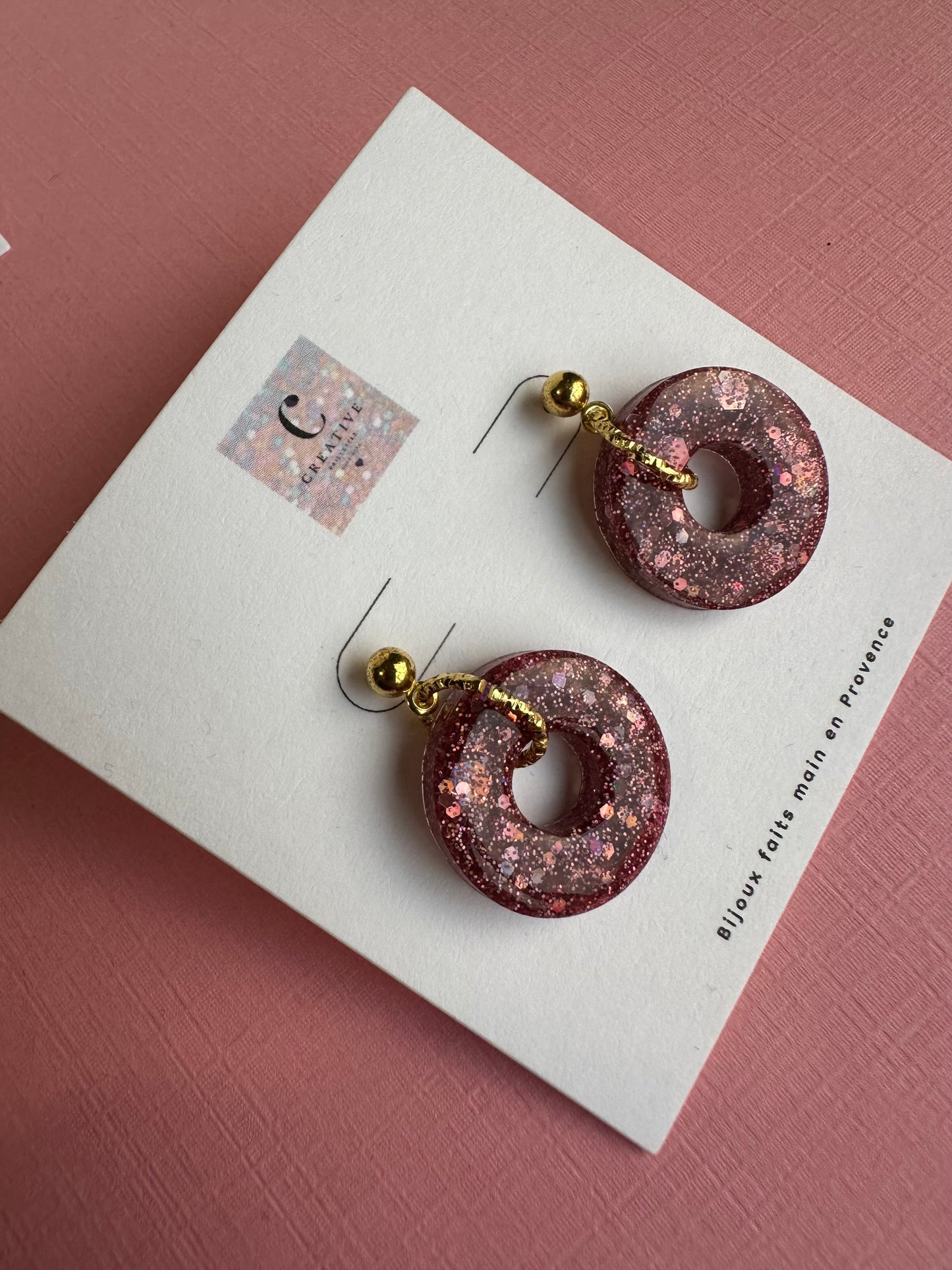 Boucles d’oreille rond pailletée