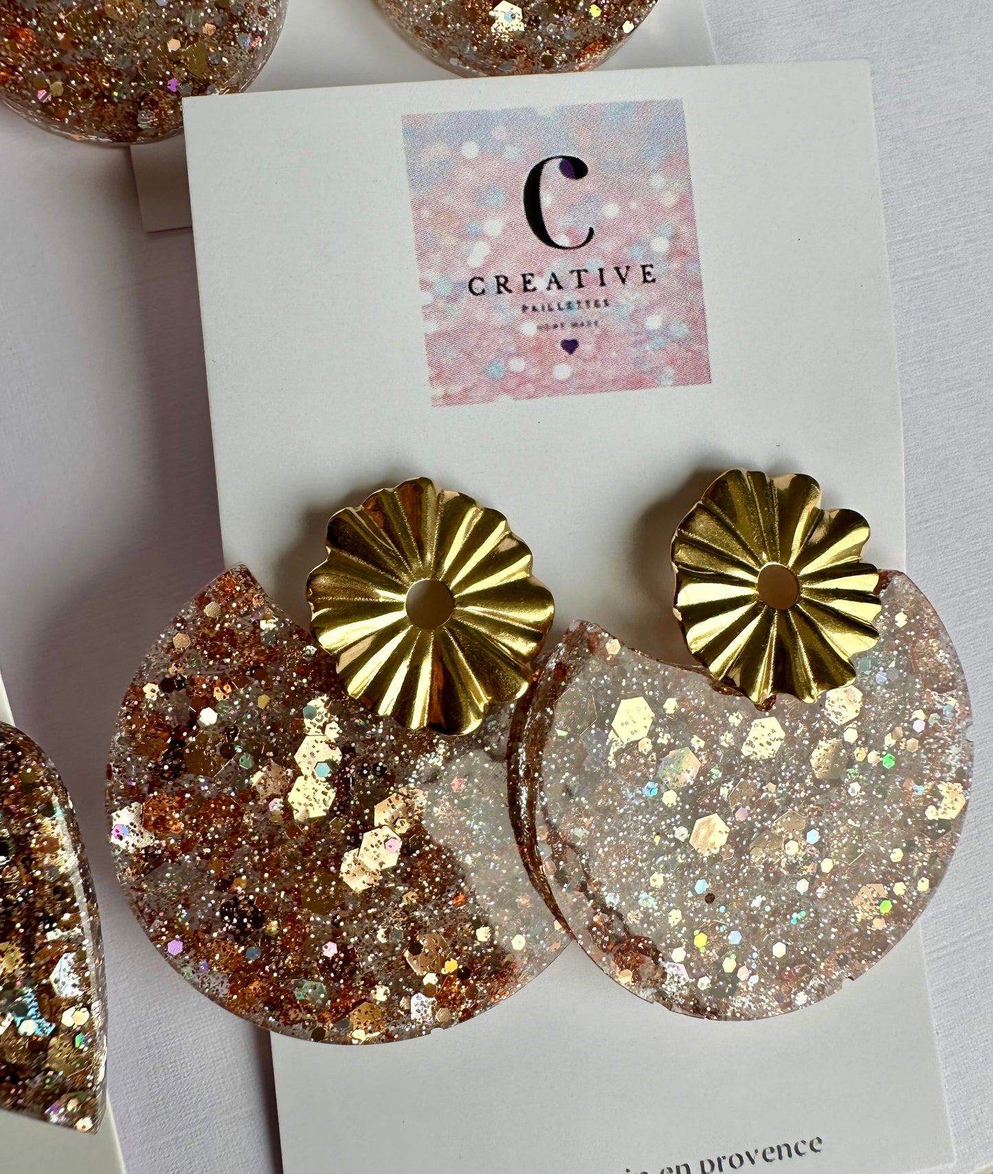 Boucles d'Oreilles Éclat de Fête Champagne