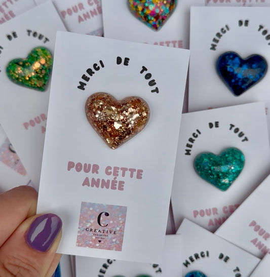 Pin’s coeur en résine Or