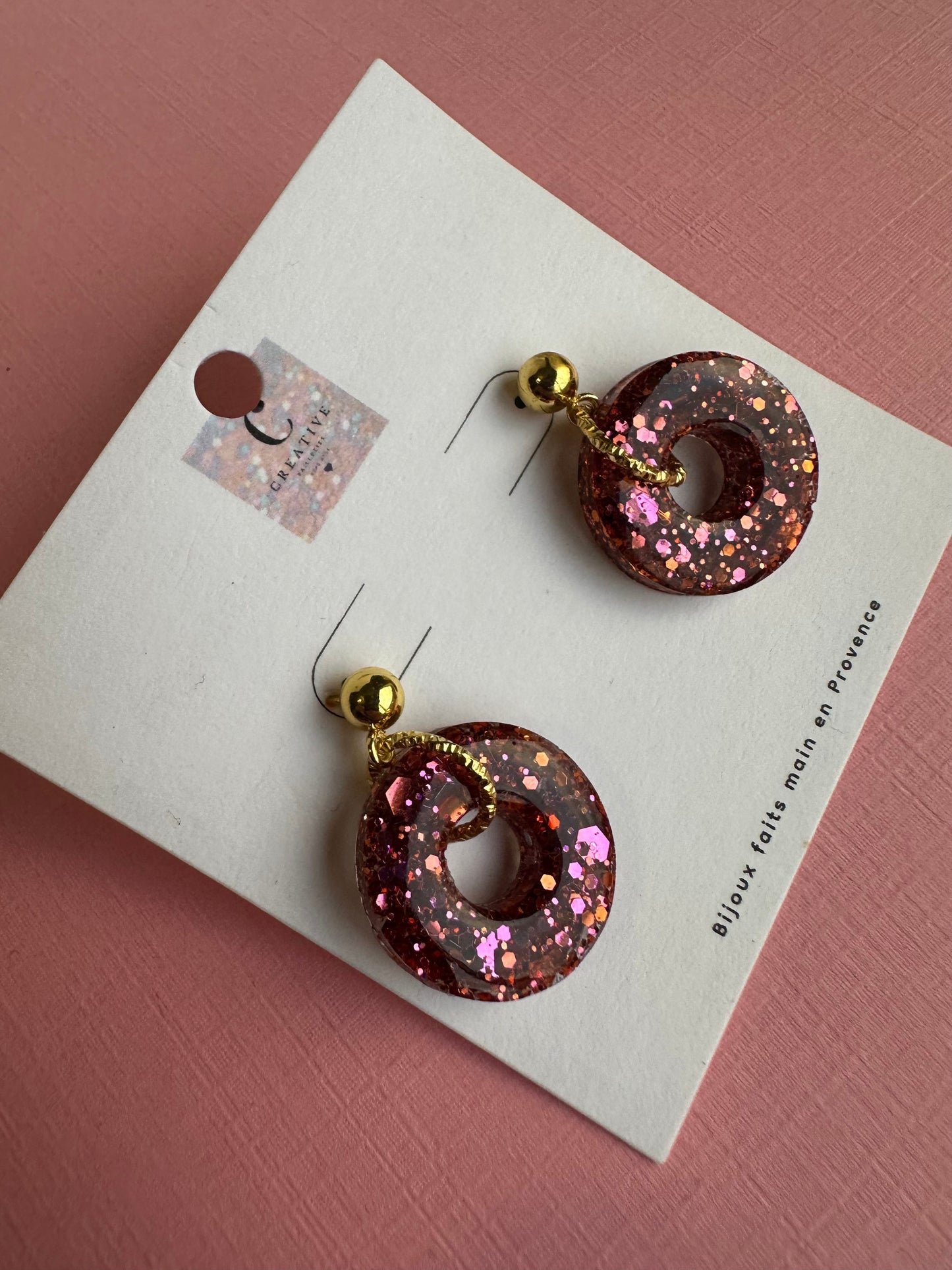 Boucles d’oreille rond pailletée