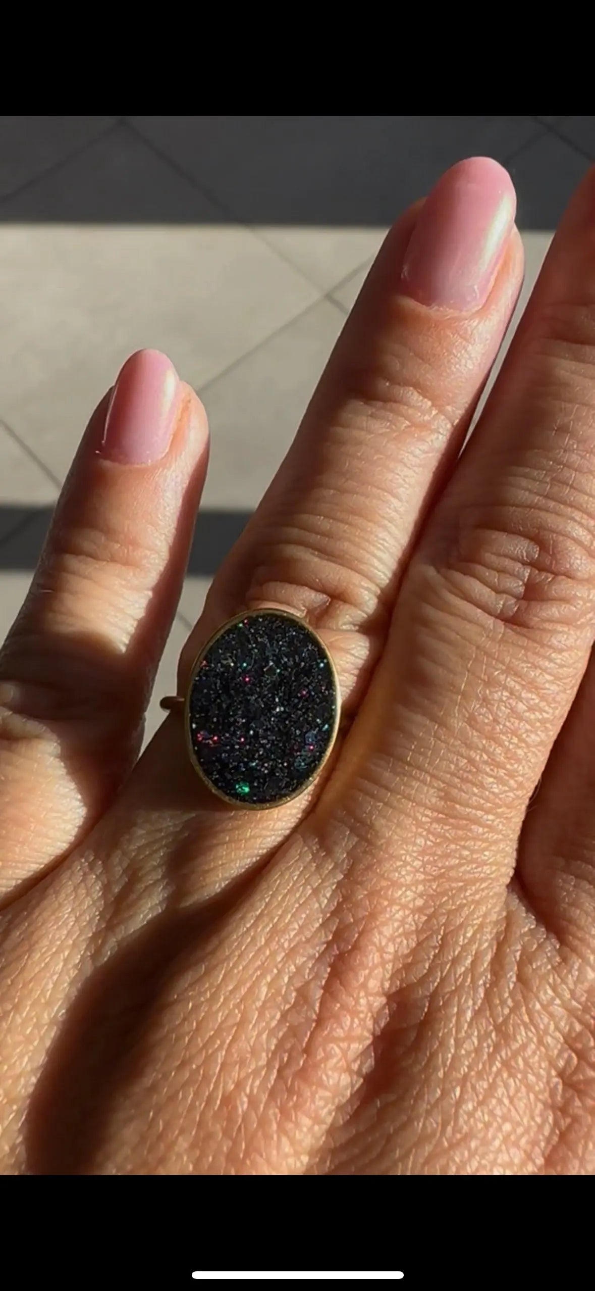 Bague ovale à paillettes Creative Paillettes