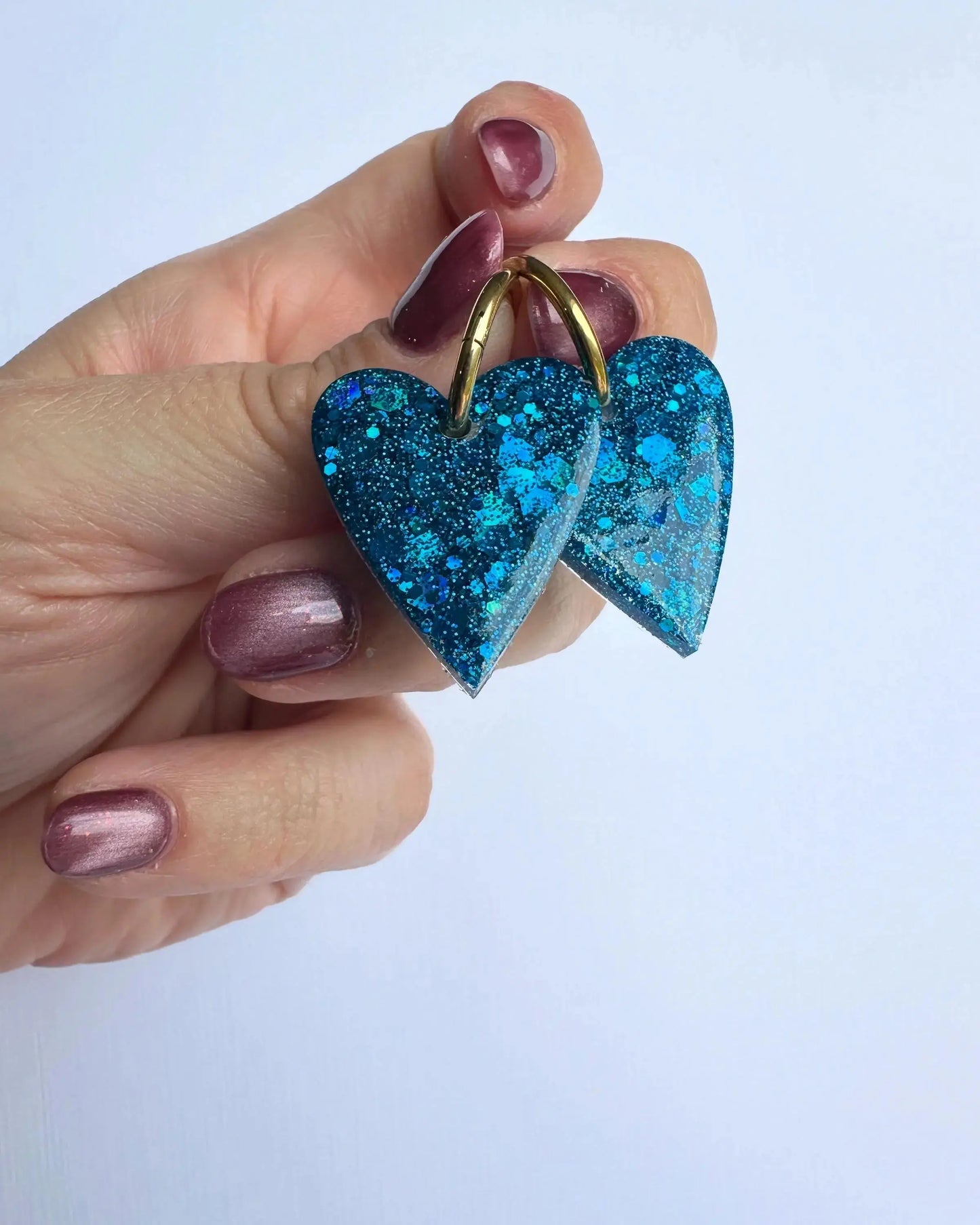 Boucles d'oreille créole coeur pailleté Creative Paillettes