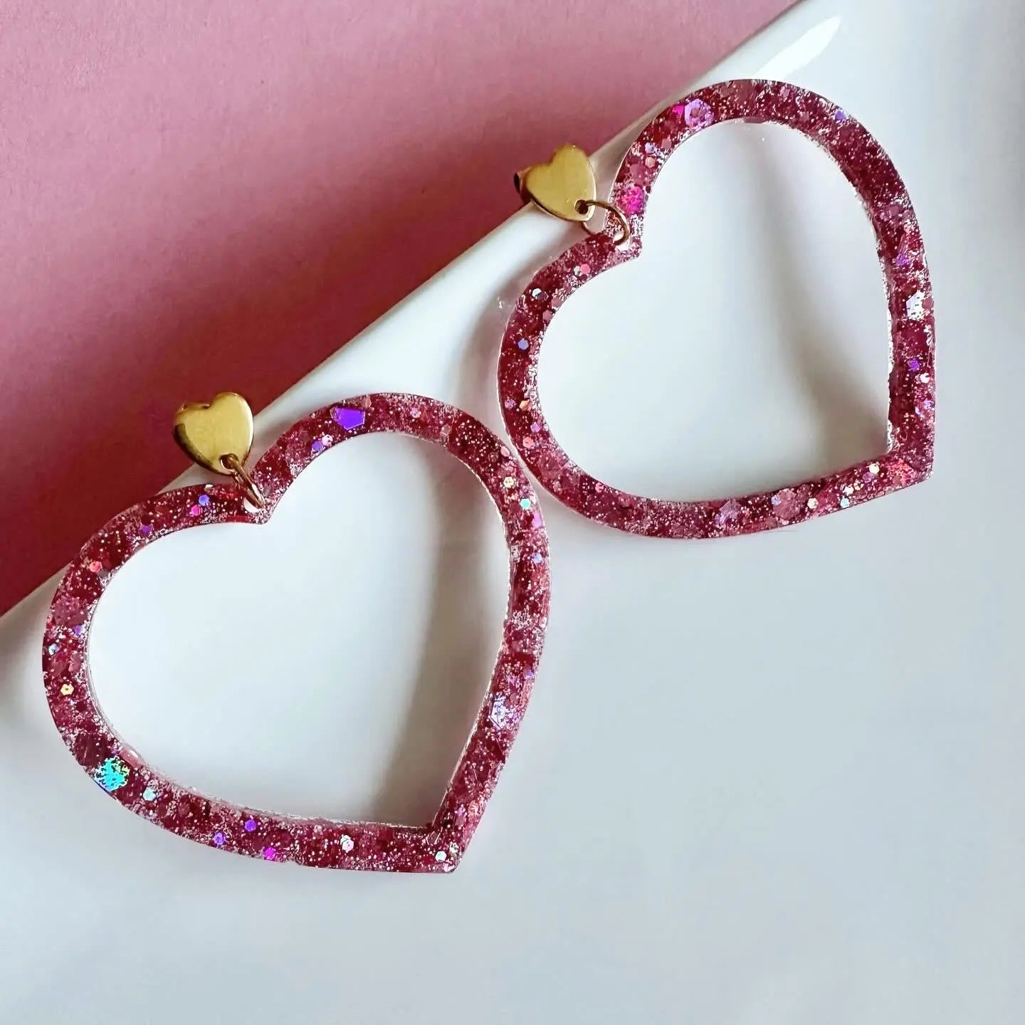 Boucles d’oreilles Coeur Creative Paillettes