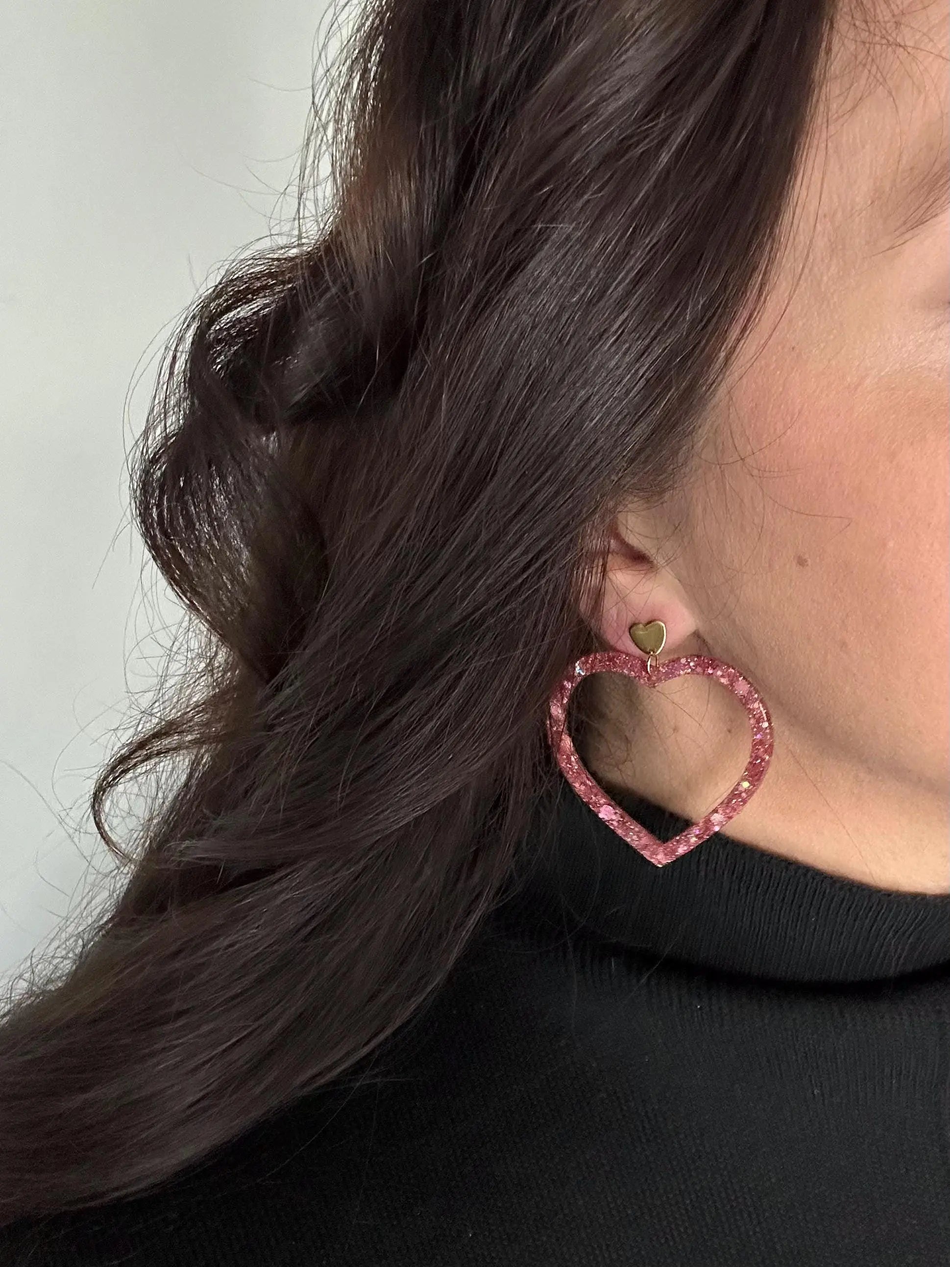 Boucles d’oreilles Coeur Creative Paillettes