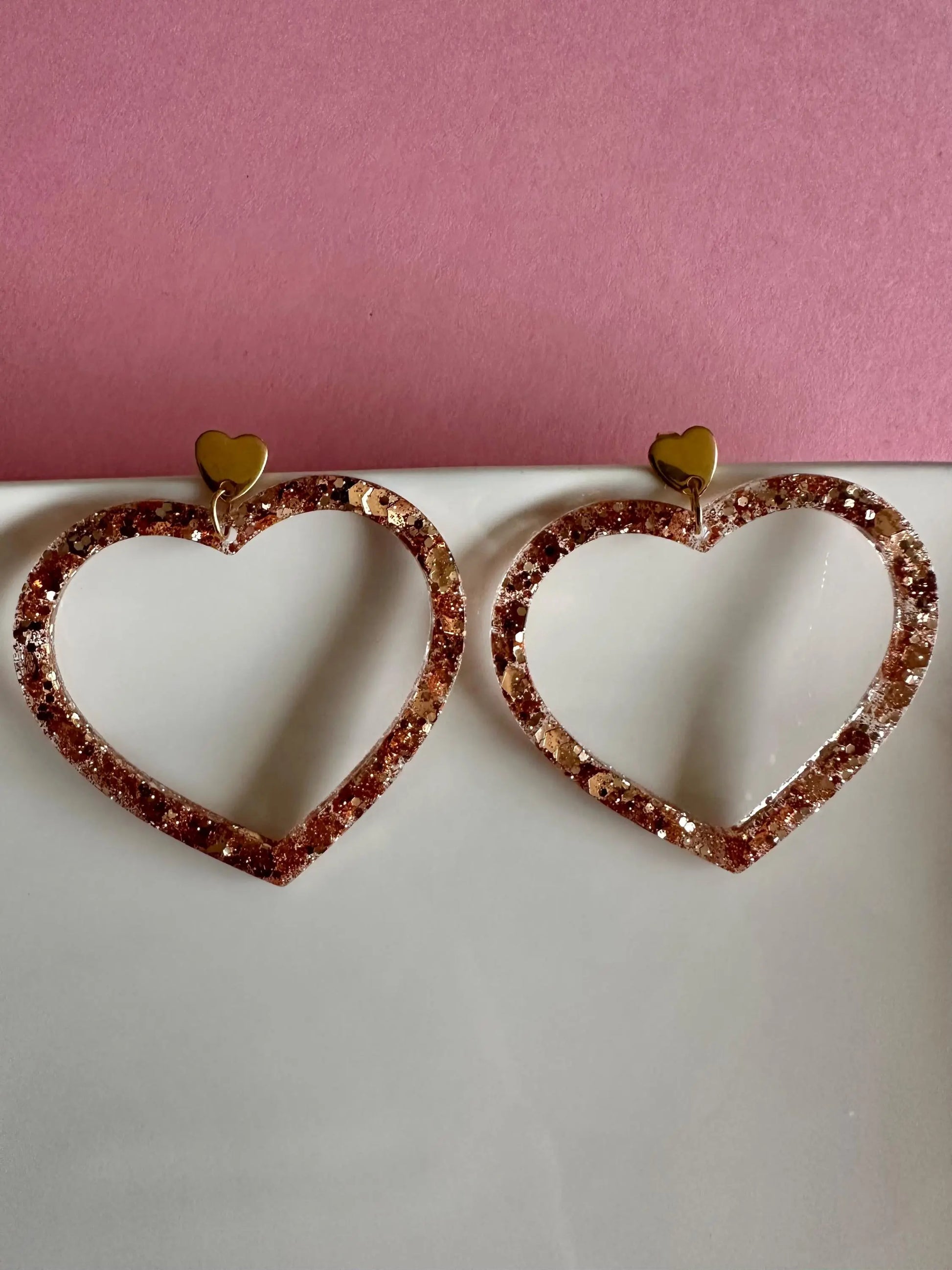 Boucles d’oreilles Coeur Creative Paillettes