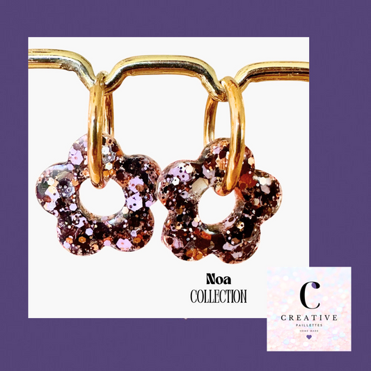 Boucles d’oreilles Fleur créole Noa Creative Paillettes