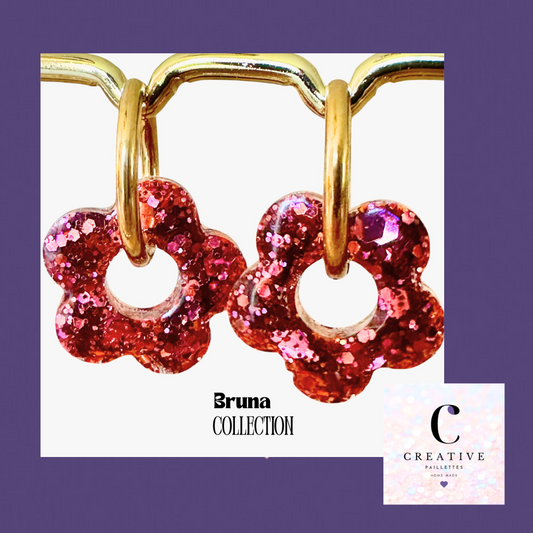 Boucles d’oreilles Fleur créole Bruna Creative Paillettes