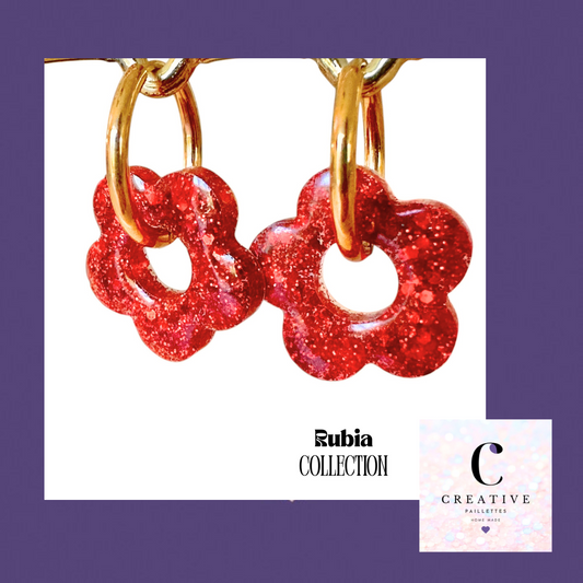 Boucles d’oreilles Fleur créole Rubia Creative Paillettes