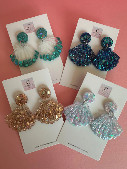 Boucles d’oreilles coquillages Creative Paillettes