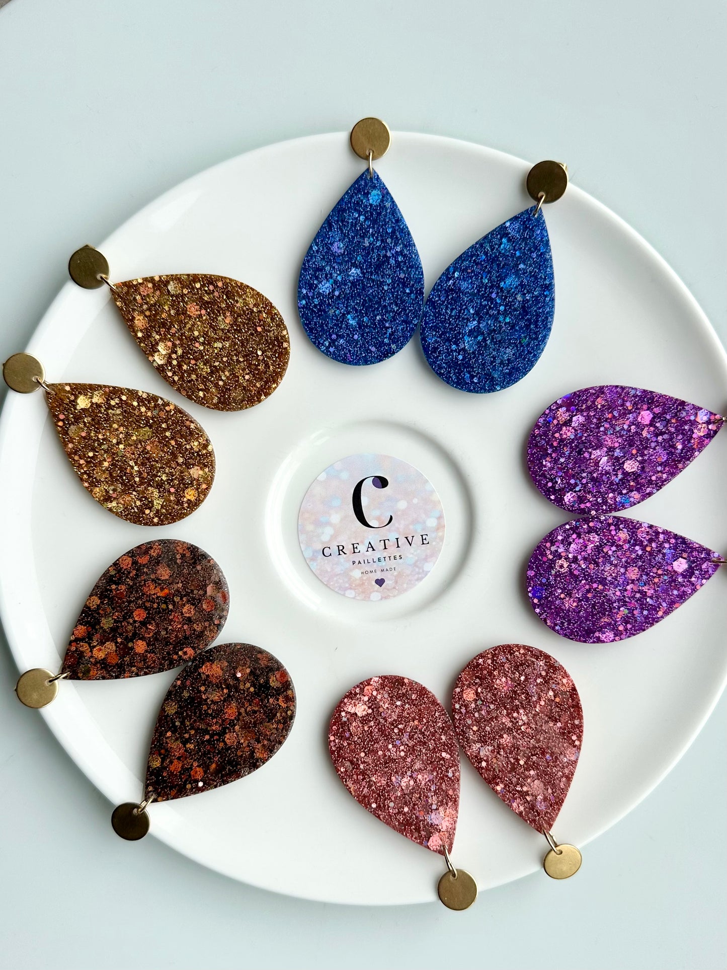Boucles d’oreilles, gouttes Creative Paillettes