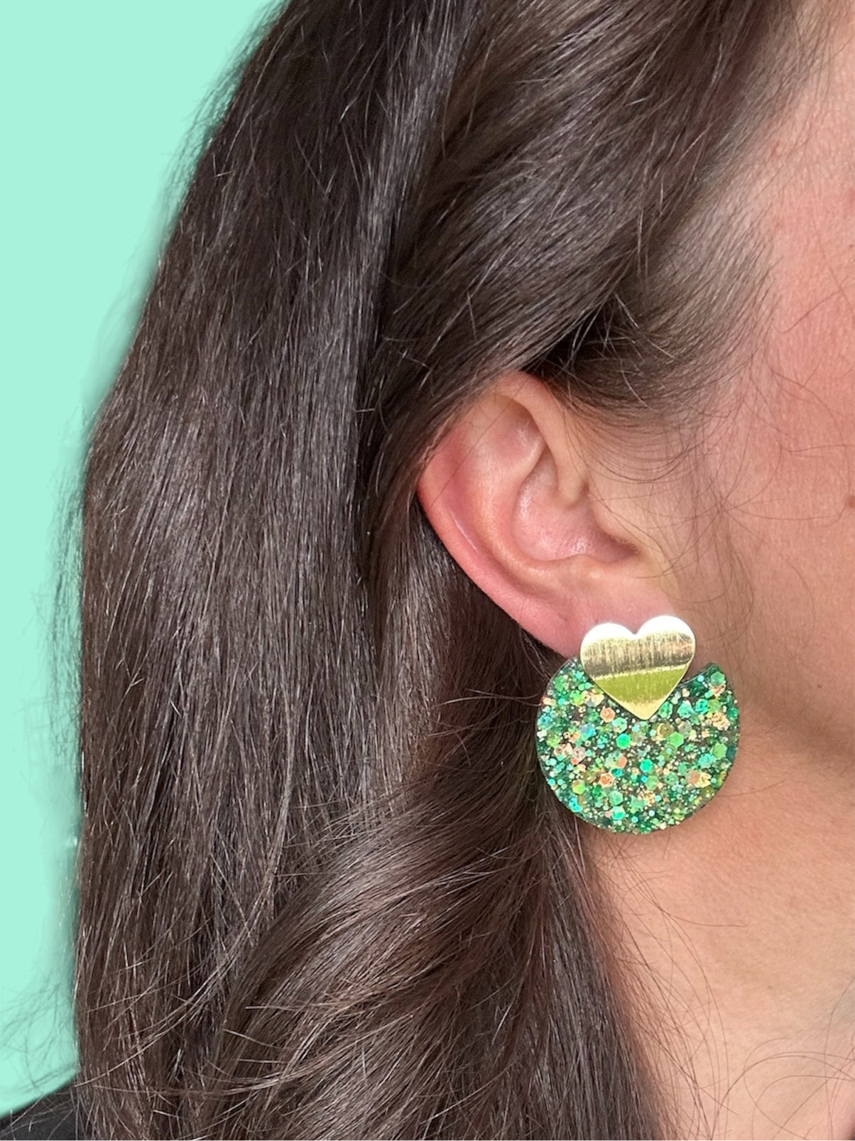 Boucles d’oreilles, coeur de lune