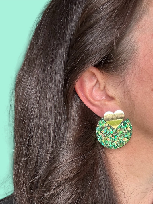 Boucles d’oreilles, coeur de lune