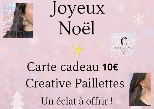 Carte cadeau Noël – Offrez un cadeau unique sur Creative Paillettes