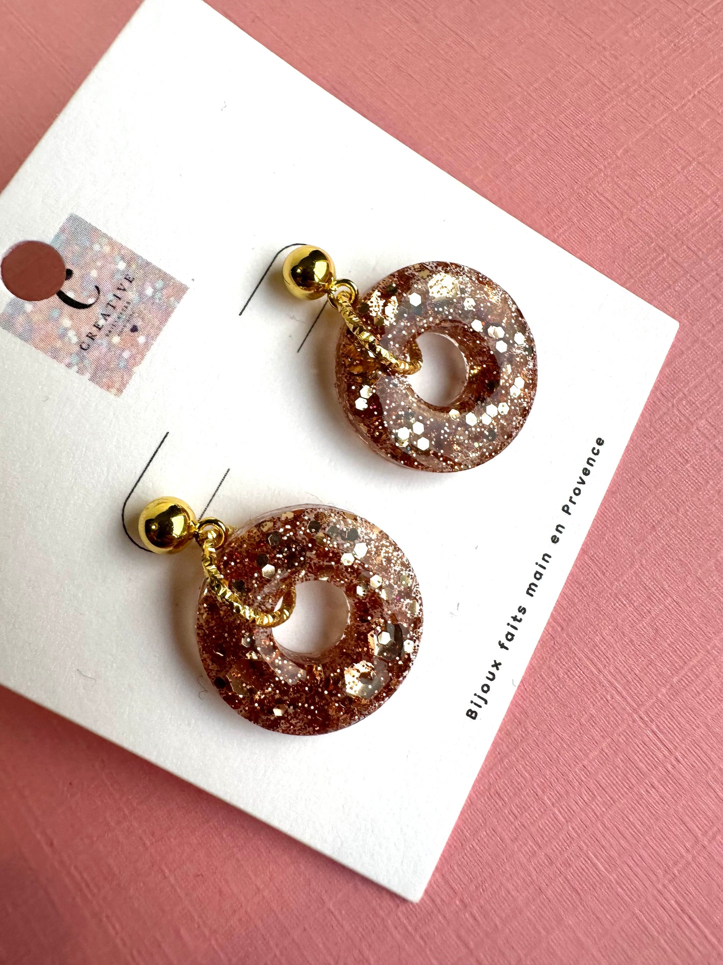 Boucles d’oreille rond pailletée