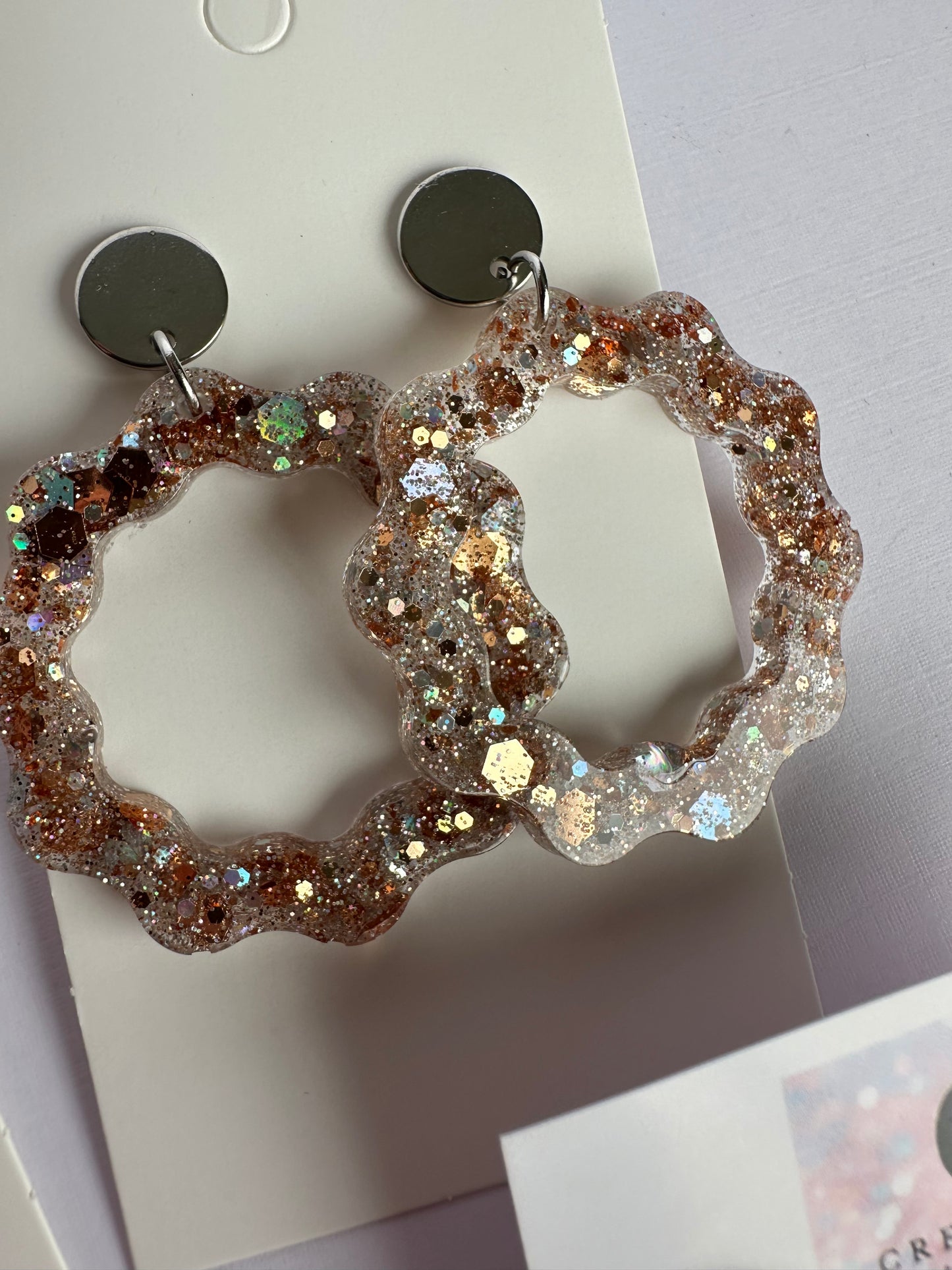 Boucles d'Oreilles Éclat de Fête Champagne