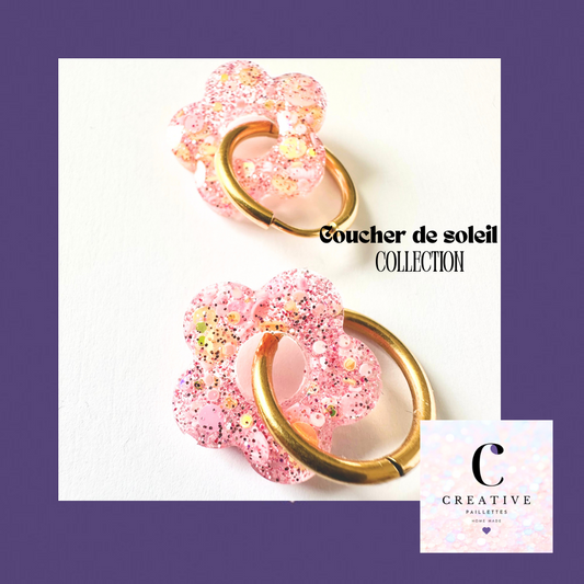 Boucles d’oreilles Fleur créole Coucher Soleil