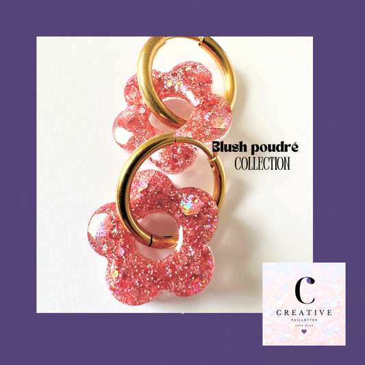 Boucles d’oreilles Fleur créole Blush Poudré