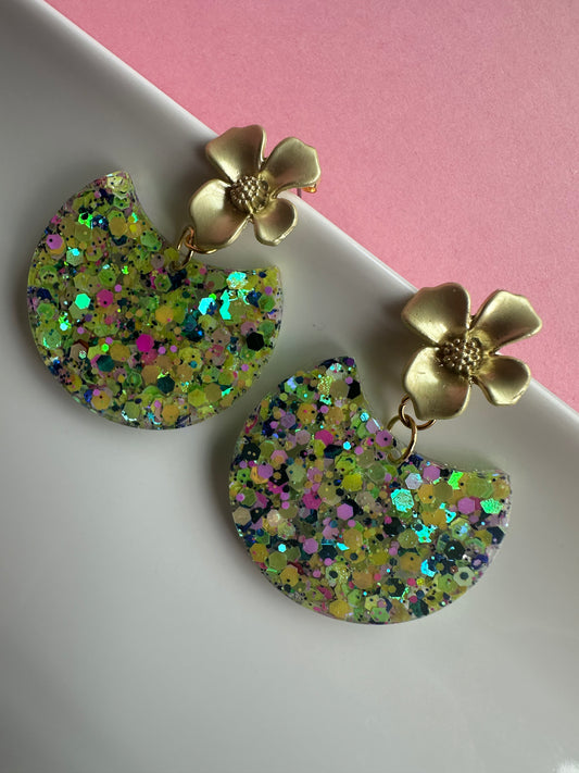 Demi lune Florale Creative Paillettes