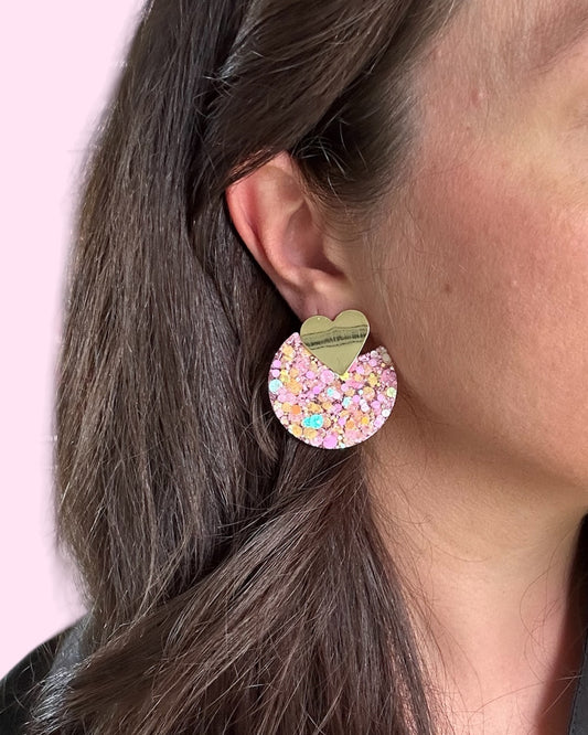 Boucles d’oreilles, coeur de lune