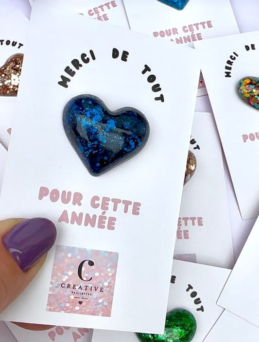 Pin’s coeur en résine Bleu