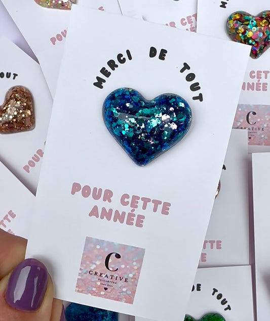 Pin’s coeur en résine Sirène