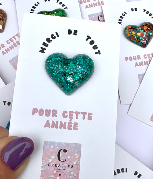 Pin’s coeur en résine Turquoise