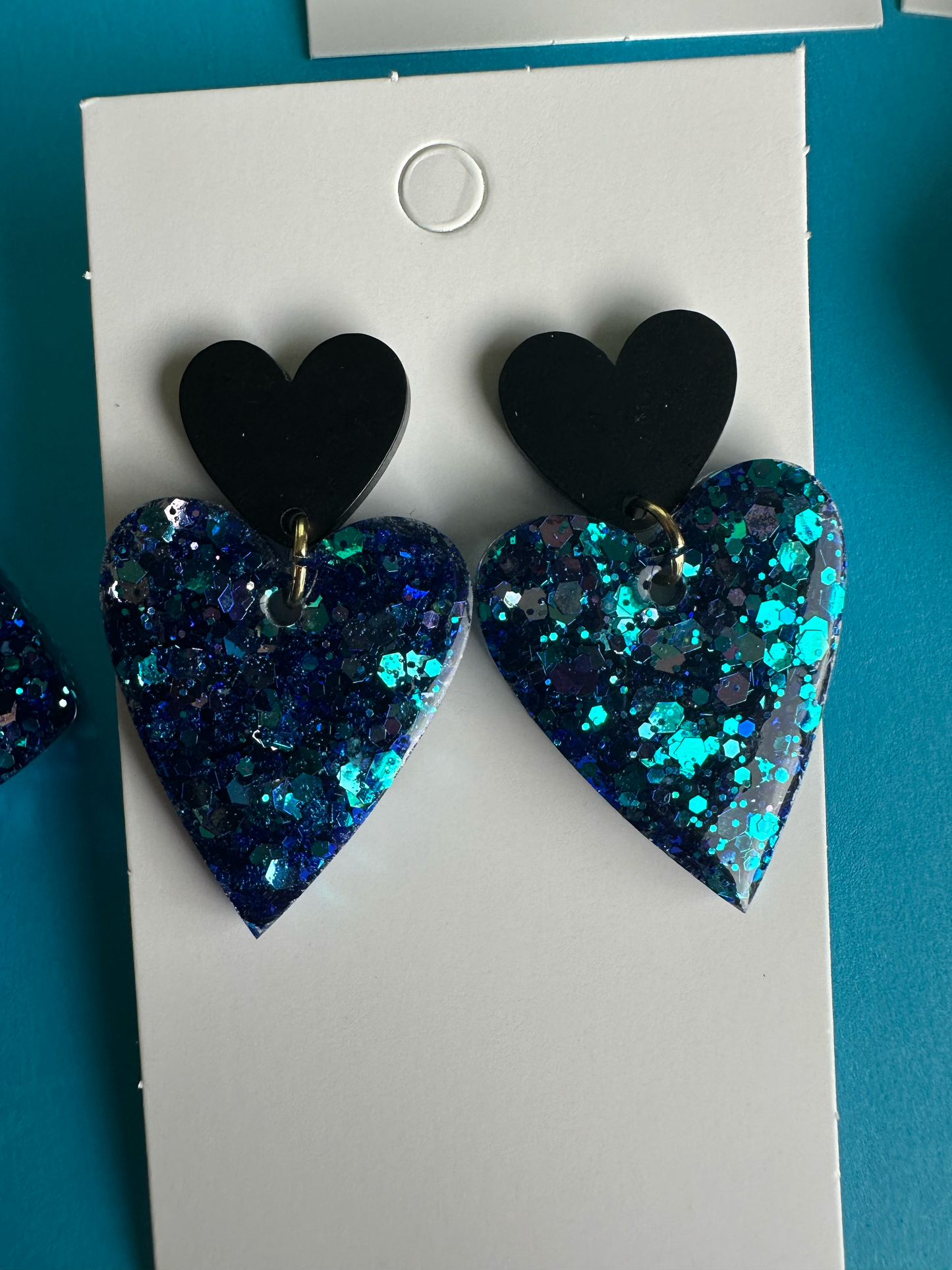 Boucles d'Oreilles Éclat de Fête - Bleu Pailleté Chic