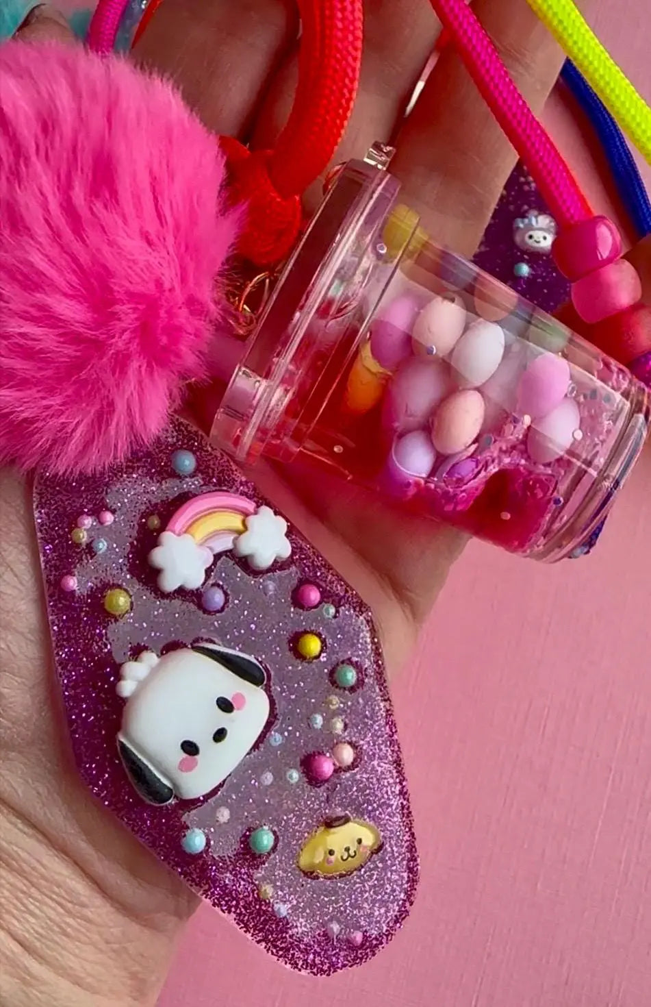 Porte-clés fait main hello kitty et ses amis Kuromi - Creative Paillettes